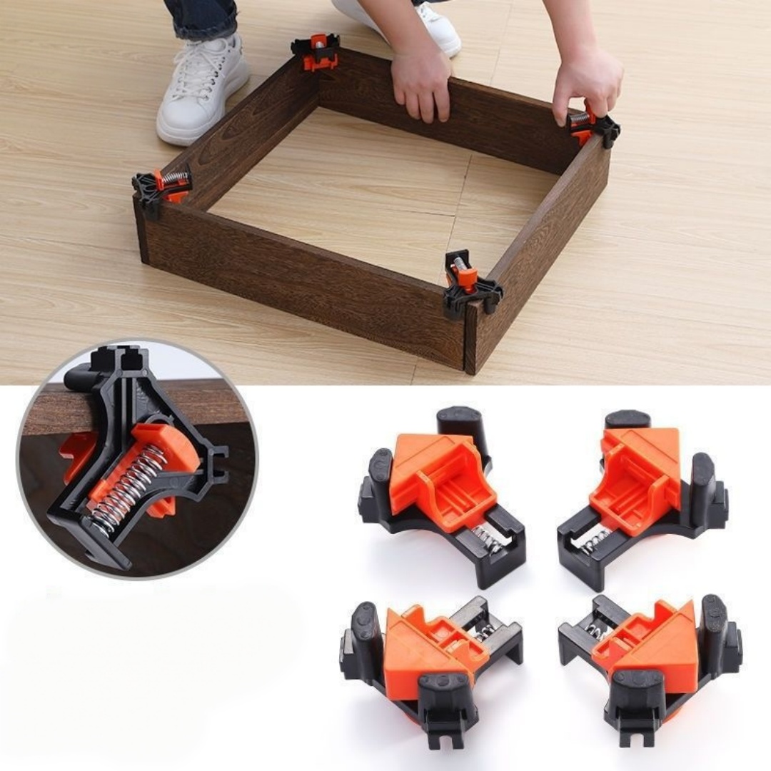 Woodworking Hand Tools - 4個 90 ° 直角クランプ固定クリップ額縁コーナークランプ木工ハンドツール家具修理写真補強