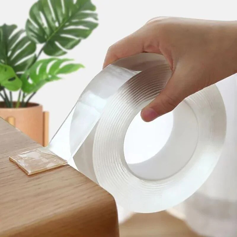 Xfasten Woodworking Double Sided Tape - 透明で再利用可能な両面ナノテープ,防水粘着テープ,キッチンとバスルーム用品,3m