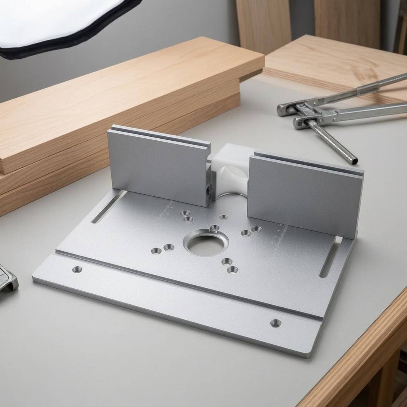 Woodworking Routers - ルーターテーブルインサートプレート カラーインサート ルーターインサートプレート 木工工具 メタルシルバー