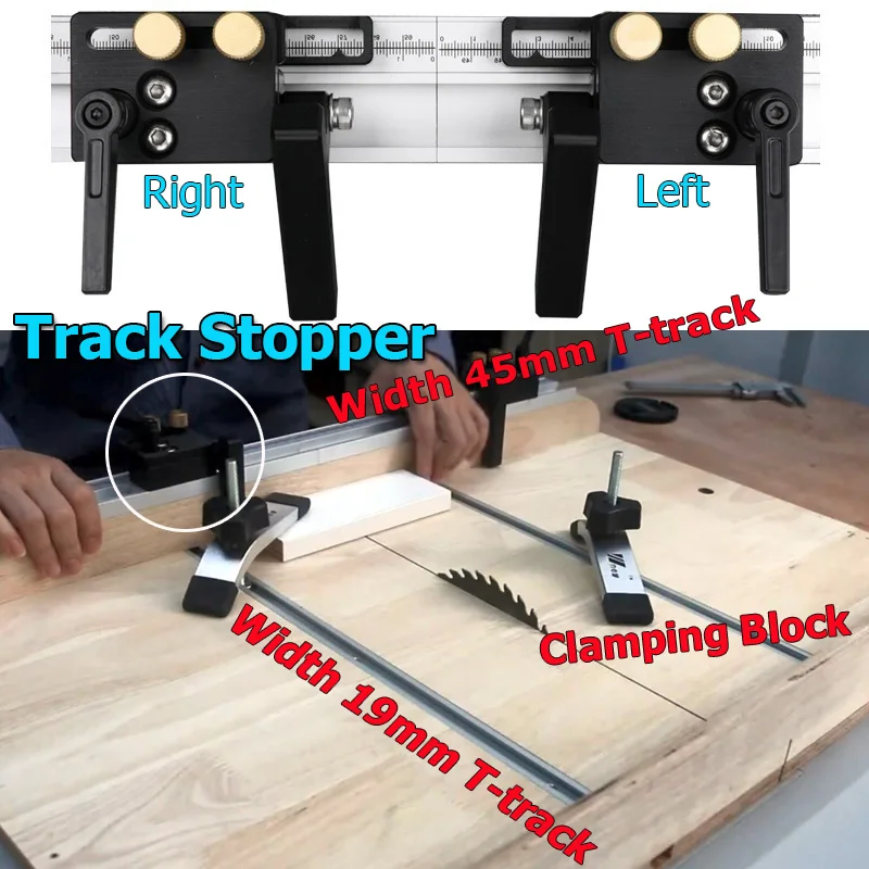 Woodworking Routers - アルミ合金木工スライディング溝スロットマイタートラック T トラック/トラックストッパー/クランプブロックルーターテーブルソーツール用