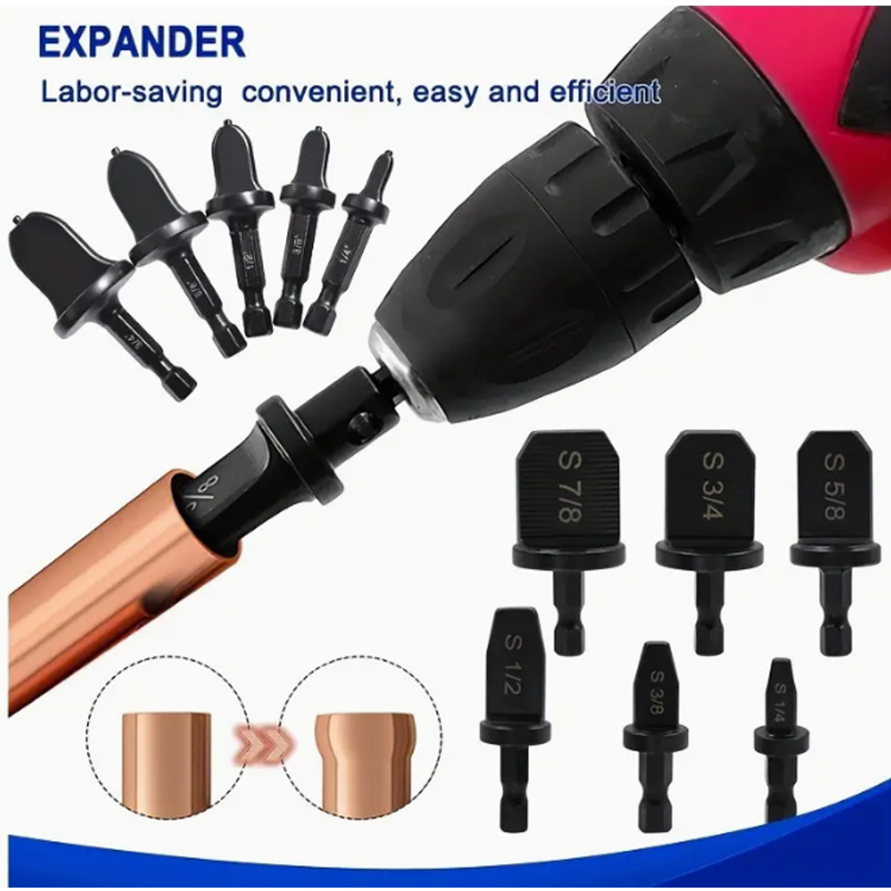 Woodworking Youtube Free - 6pc 銅管穴エキスパンダー電動拡張ヘッド拡張口エアコンメンテナンス電動工具アクセサリーセット