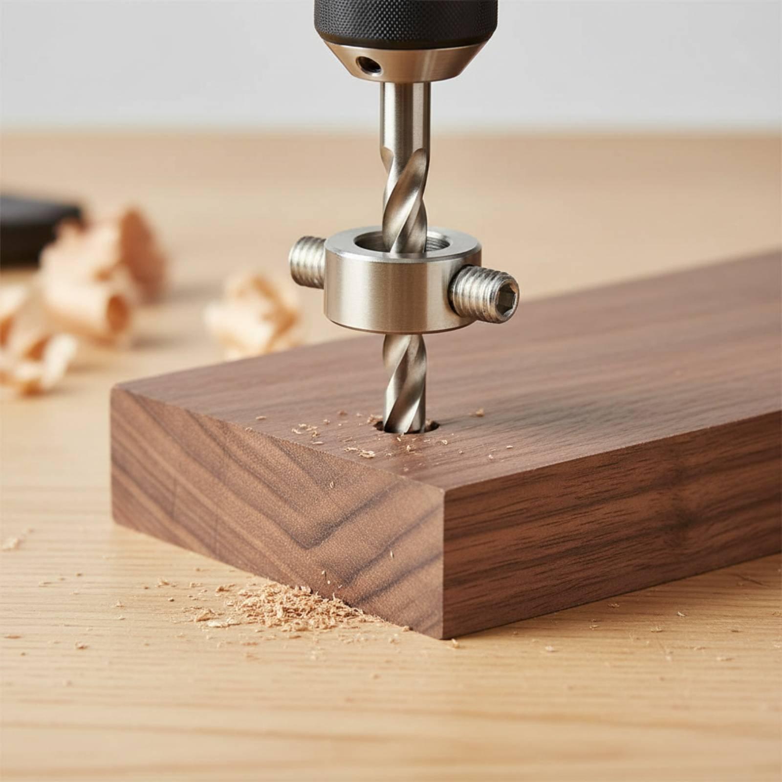 Woodworking Workshop Design - ボーリングツールストップ ダブルスクリューデザイン ドリル深さ制限ステンレス鋼シャフト 木工職人、DIY愛好家、ワークショップ向け