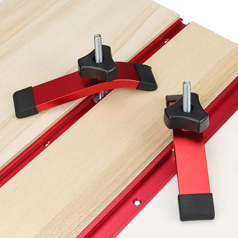 Woodworking Vise - 1/2 個の速効性ホールドダウンクランプアルミプレスプレート木工 T スロットスライドブロック作業台テーブル用補助ツール