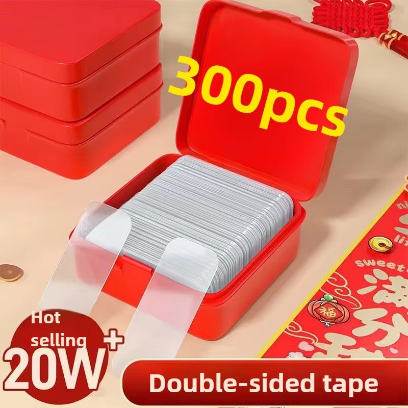 Xfasten Woodworking Double Sided Tape - 60-300 個の強力な両面粘着防水取り外し可能再利用可能な取り付けテープ壁用木製タイルプラスチック