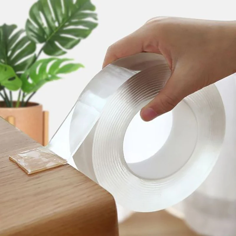Xfasten Woodworking Double Sided Tape - 透明で再利用可能な両面ナノテープ,防水粘着テープ,キッチンとバスルーム用品,3m