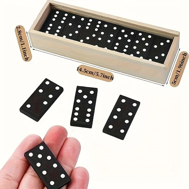 28 ピース/箱ミニ木製ドミノセット、ミニチュアクラシックボ - Woodworking Domino のレビューと価格