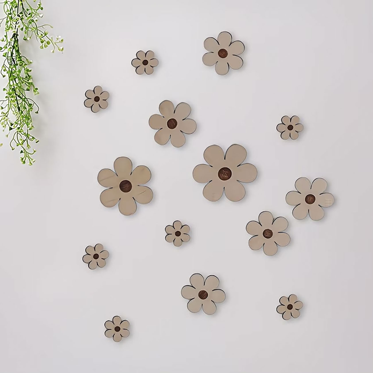 ナチュラルウッドデイジー木製ウォールデコレーション14点セッ - Xfasten Woodworking Double Sided Tape のレビューと価格