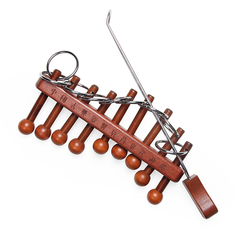 古典的な中国の九連リングパズル 大人向け子供向けの頭脳ゲーム - Woodworking Game のレビューと価格