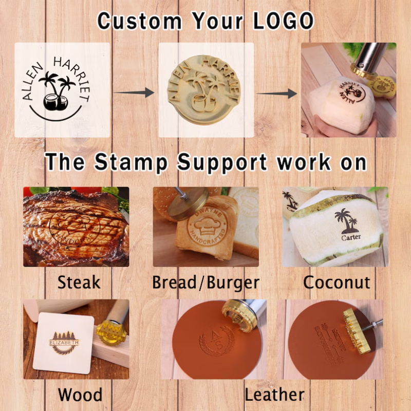 パーソナライズロゴブランド鉄印M8カスタムデザイン真鍮スタン - Woodworking Logo Design Free のレビューと価格