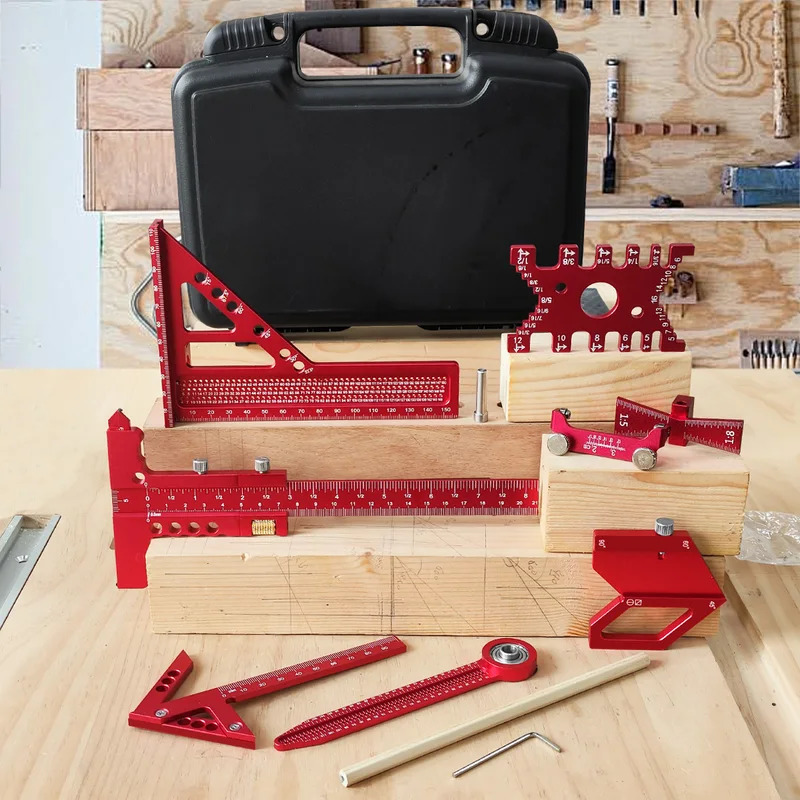 木工用アルミ製直角定規キット（ボックス付き）精密大工用クイッ - Woodworking Hand Tools のレビューと価格