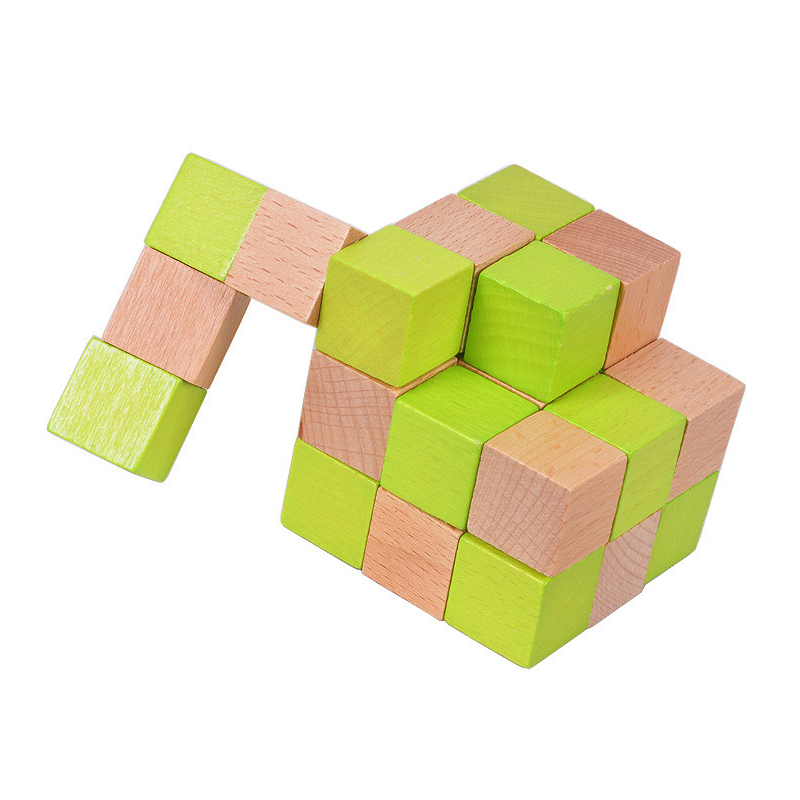 木製スネークキューブパズル IQ ロジックトレーニング頭の体 - Woodworking Game のレビューと価格