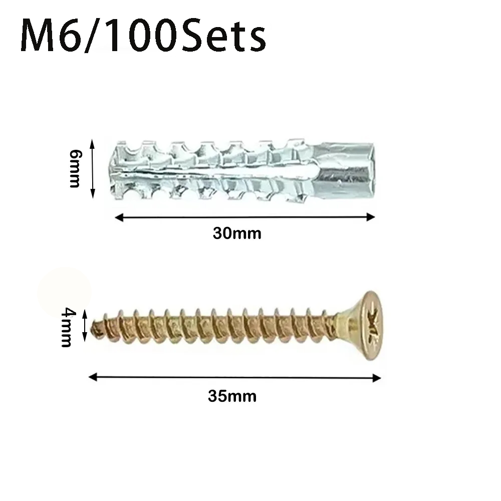 100セット M6 金属鋸歯状拡張チューブ セルフタッピング - Woodworking Youtube Free のレビューと価格