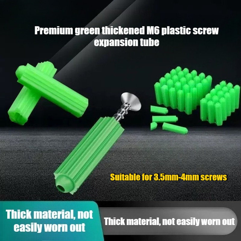 100個プレミアムグリーン厚みのあるM6プラスチックネジ拡張 - Woodworking Youtube Free のレビューと価格