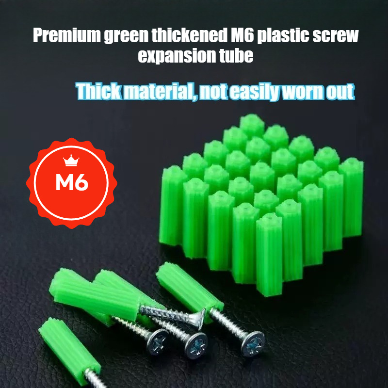100個プレミアムグリーン厚みのあるM6プラスチックネジ拡張 - Woodworking Youtube Free のレビューと価格
