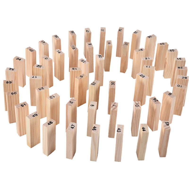 54 個ビルディングブロックおもちゃ面白いミニ木製タワー広葉 - Woodworking Domino のレビューと価格