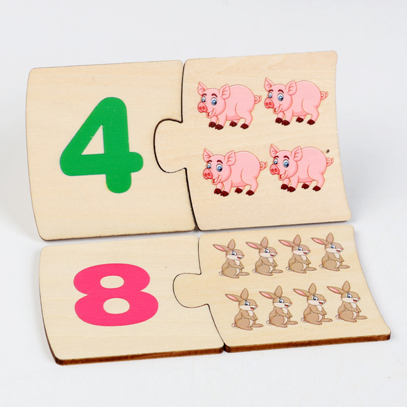 子供向け鉄箱ナンバー啓発ペアリング木製動物フードパズルボード - Woodworking Game のレビューと価格