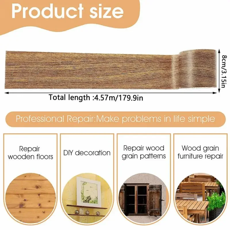 本物の木目調補修粘着テープ 8cmx4.5M/ロール 床家具 - Xfasten Woodworking Tape のレビューと価格