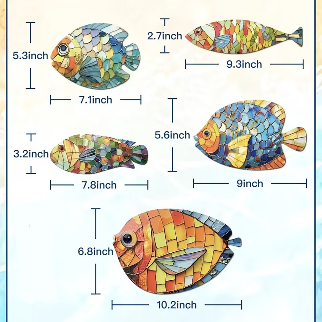 5個セット ステンドグラス風 木製魚の壁飾り 2Dフラットウ - Xfasten Woodworking Double Sided Tape のレビューと価格