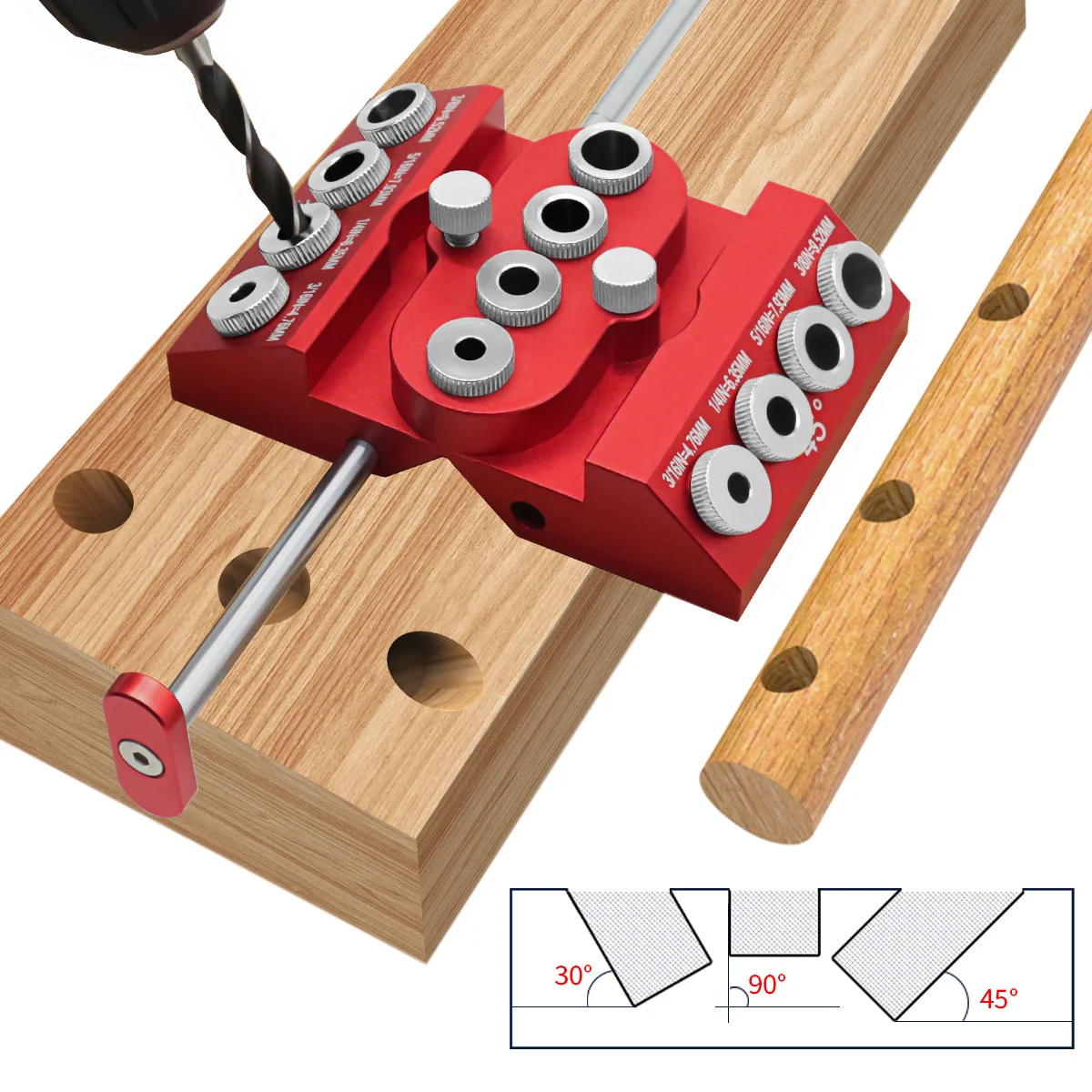 アングルドリル穴ガイドjig、階段手すり、ケーブル手すり、デ - Woodworking Hacks のレビューと価格