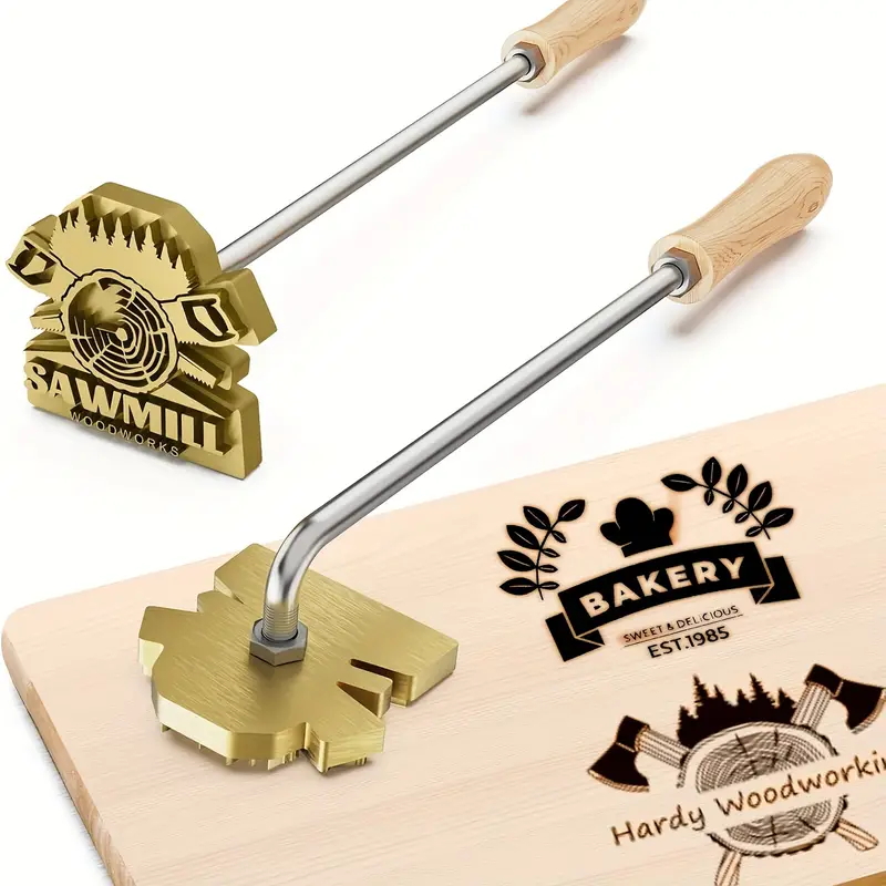 M8カスタムブランド刻印鉄印、パーソナライズされた革製真鍮エ - Woodworking Logo Design Free のレビューと価格