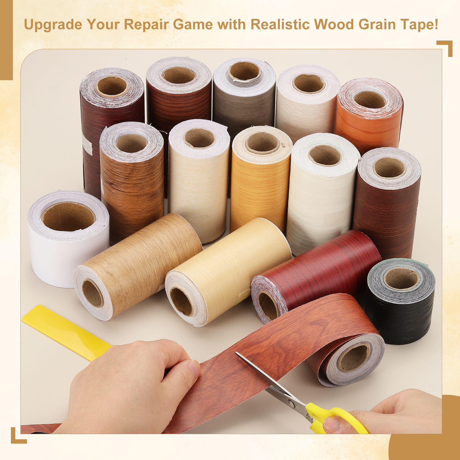 10メートル木目調補修テープ 自己粘着リアルな質感の補修パッ - Xfasten Woodworking Tape のレビューと価格