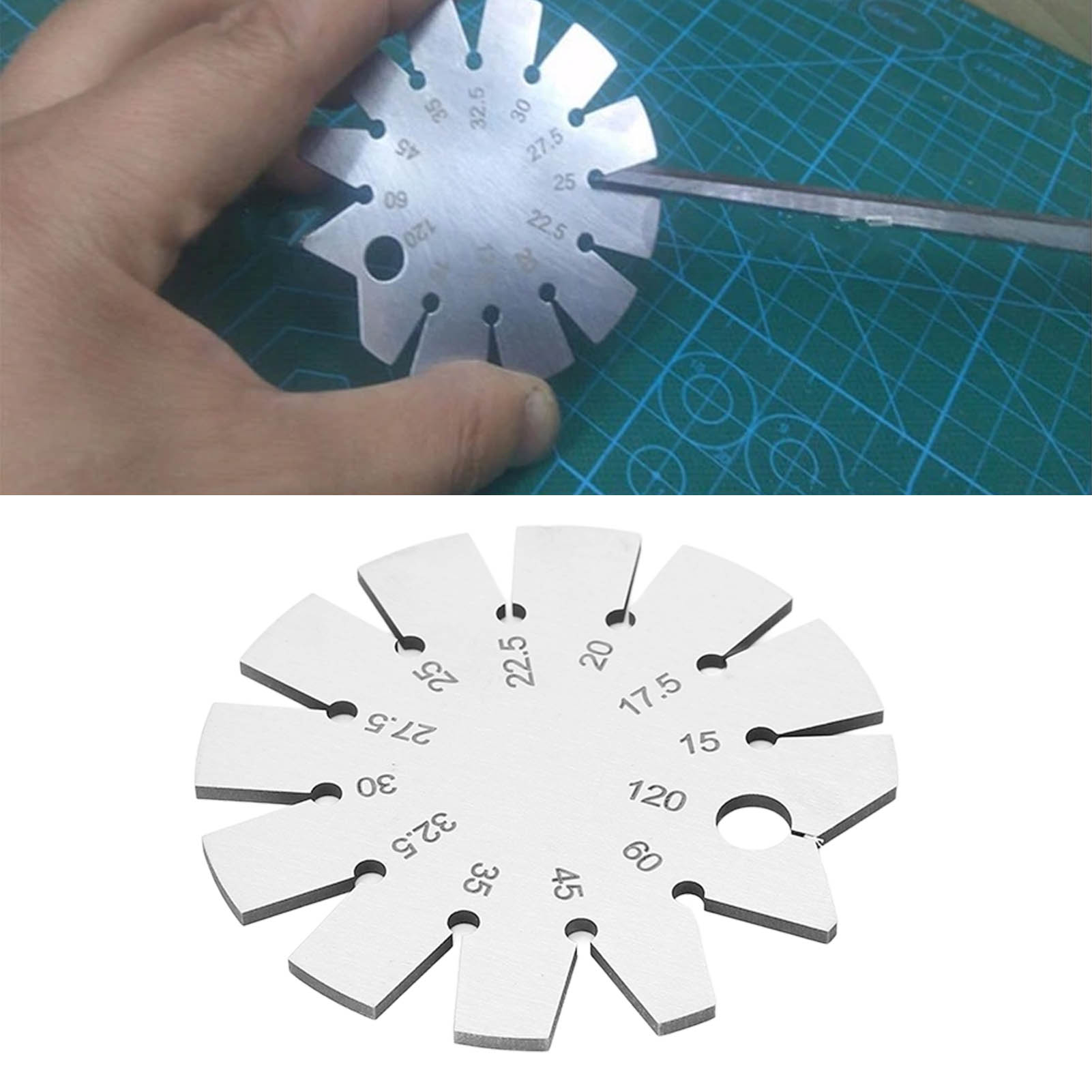 ステンレス鋼のベベルアングル分度器、厚さゲージ、斜めのエッジ - Woodworking Hacks のレビューと価格