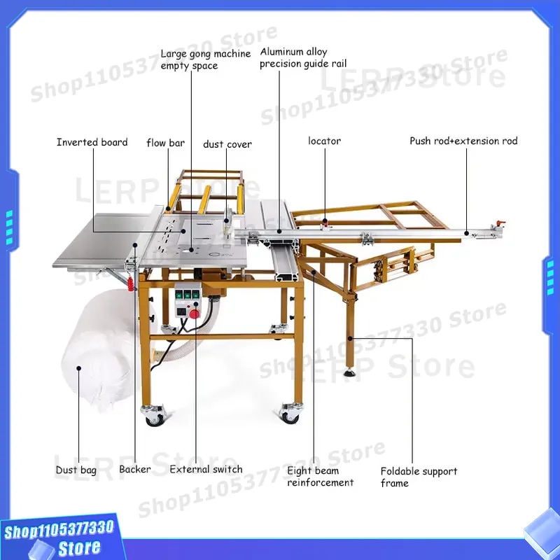 ポータブル木工スライドテーブルソー精密パネルカッター集塵シス - Woodworking Workshop Design のレビューと価格