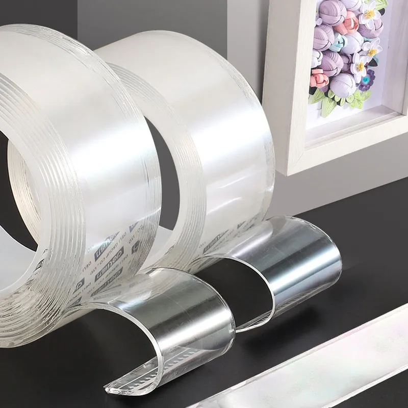 透明で再利用可能な両面ナノテープ,防水粘着テープ,キッチンと - Xfasten Woodworking Double Sided Tape のレビューと価格
