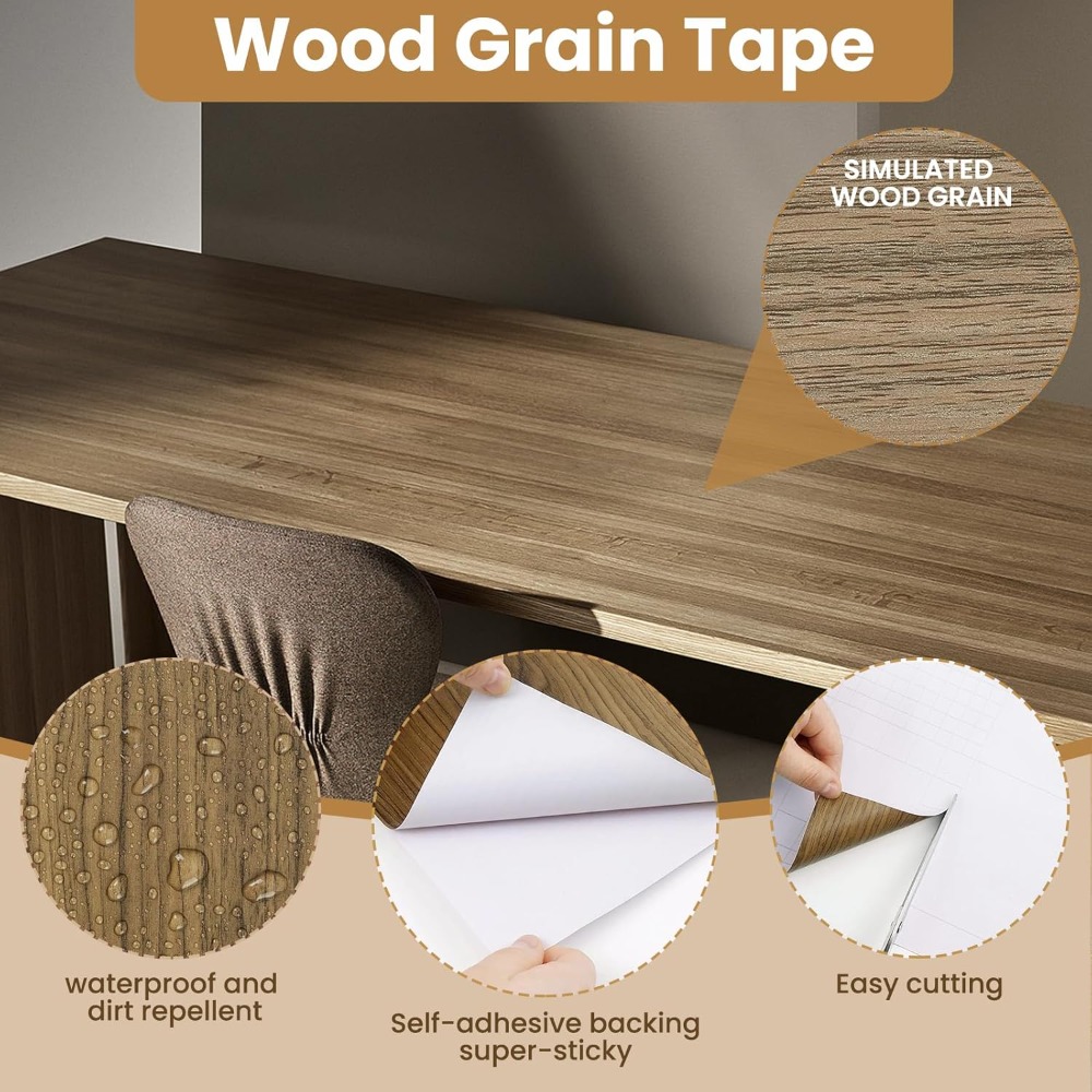 防水木目調自己粘着テープ 5/10/15/20/30 センチ - Xfasten Woodworking Tape のレビューと価格