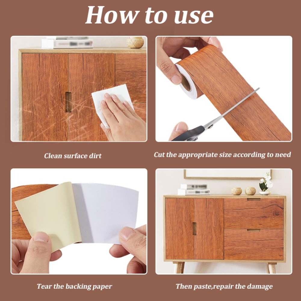防水木目調自己粘着テープ 5/10/15/20/30 センチ - Xfasten Woodworking Tape のレビューと価格