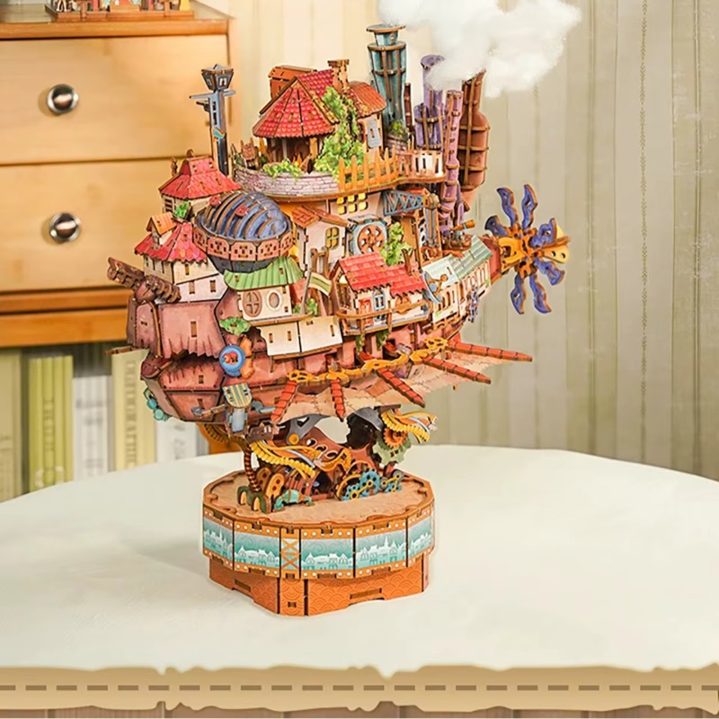 本物の旅行船ハウルの動く城木製パズルビルディングブロックジオ - Woodworking Game のレビューと価格