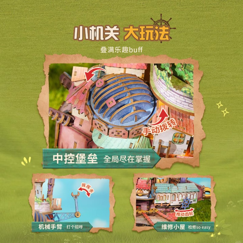 本物の旅行船ハウルの動く城木製パズルビルディングブロックジオ - Woodworking Game のレビューと価格